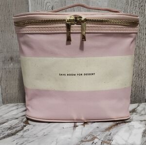 🌷Kate Spade Pink and Cream Save room for Desert Lunch Tote w Cream Accents🌸
